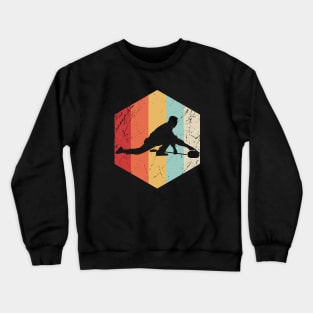 Curling Retro Distressed Crewneck Sweatshirt